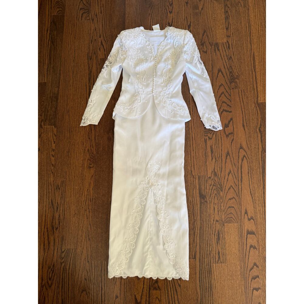 SOLD------Vintage 2-Piece Wedding Bridal Set Victorian Romantic Peplum SteamPunk - Picture 9 of 12